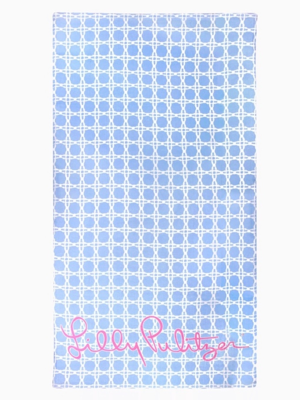 Lilly Pulitzer Frenchie Blue Caning Beach Towel Oversized 70x40